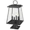 Z-Lite Broughton Outdoor Pier Mounted Fixture, 4-Light, 12.5 In.W x 24.5 In.H, Black/Clear Beveled 521PHBR-533PM-BK - alternate 3